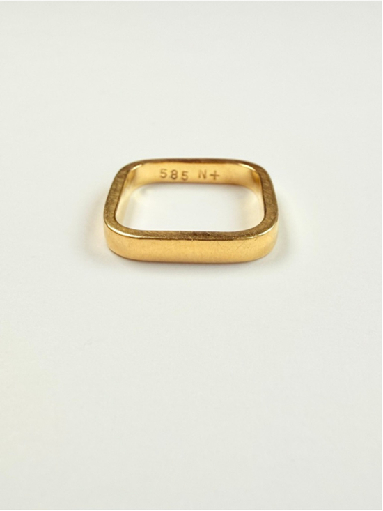 Unbranded Jewelry - 14K Solid Gold Designer NOVA Modern Geometric Square Band Stacking Ring